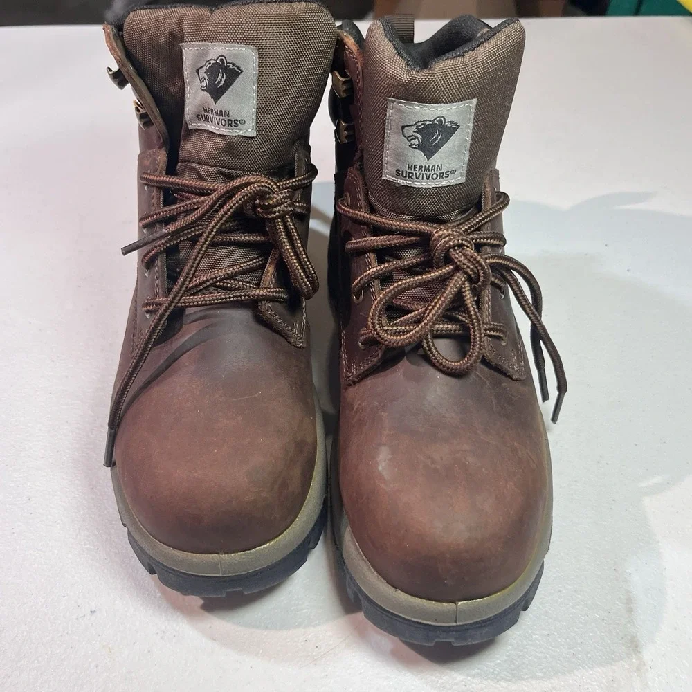 Herman Survivors Men's‎ ASTM F2413-18 Brown Waterproof Work Boots Sz 8 EUC